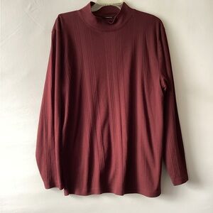 Claiborne Burgundy Long Sleeve Top